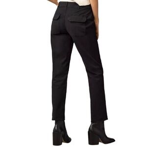 Anthropologie Pilcro Utility Slim Straight Leg Pants Size 33 Black Faded Raw Hem